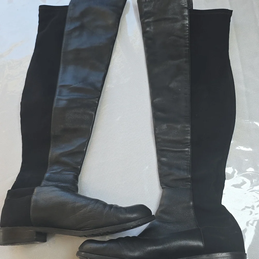 🌸Stuart‎ Weitzman Reserve Leather Black Over-the-Knee Boots